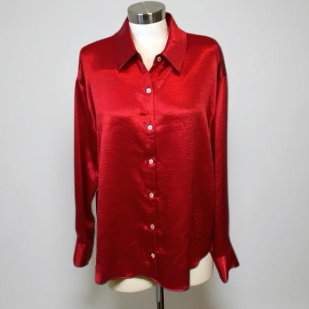 NWT EVERY Red Long Sleeve Blouse